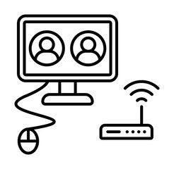 Internet, communication icon illustration on transparent background