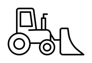 bucket tractor icon illustration on transparent background