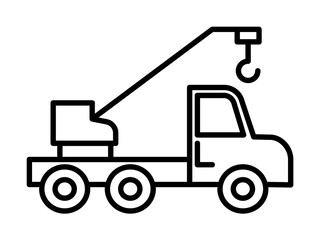 crane vehicle icon illustration on transparent background