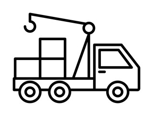 Fototapeta na wymiar hydraulic crane icon illustration on transparent background
