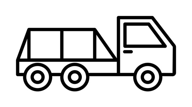 flatbed pickup icon illustration on transparent background