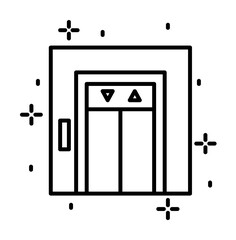 Construction, elevator icon illustration on transparent background