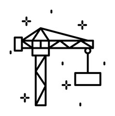 Construction, crane icon illustration on transparent background
