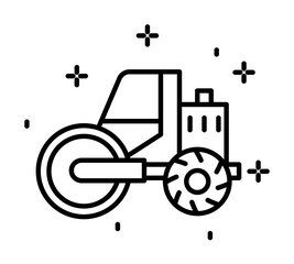 Construction, tractor icon illustration on transparent background