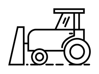 tractor with bucket outline icon illustration on transparent background