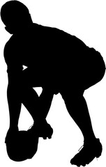 Player picking up rugby ball