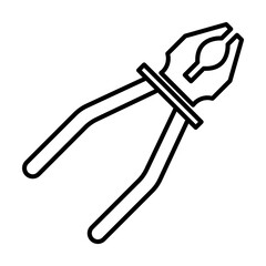 pliers outline icon illustration on transparent background