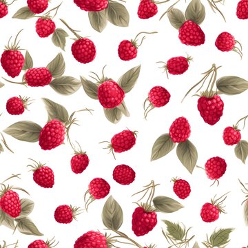 rasberry pattern on a white background