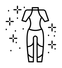 Diving wetsuit icon illustration on transparent background