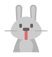 Easter, rabbit icon illustration on transparent background