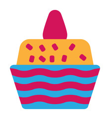 Easter, cupcake icon illustration on transparent background
