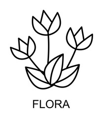 flora outline icon illustration on transparent background
