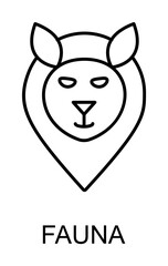 fauna in pin outline icon illustration on transparent background