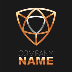 Line Diamond icon isolated on black background. Jewelry symbol. Gem stone. Colorful outline concept. Vector