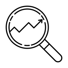 Market, magnifier,analysis icon illustration on transparent background