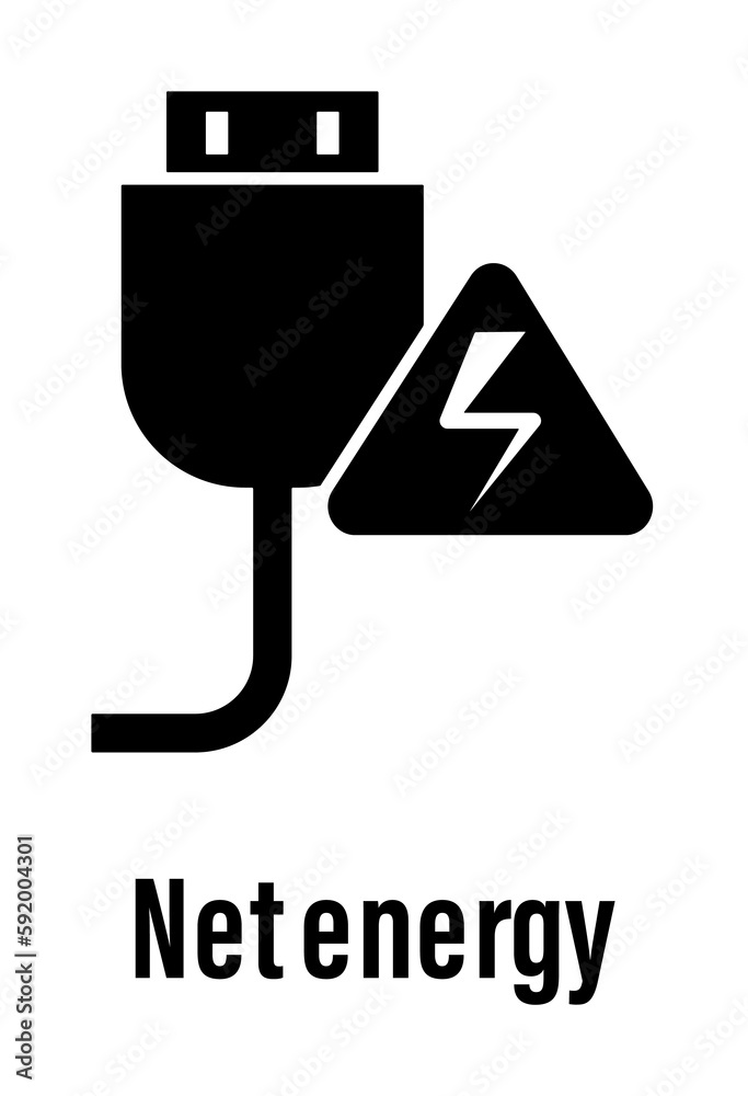 Sticker net energy with description icon illustration on transparent background