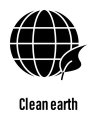 Clean earth with description icon illustration on transparent background