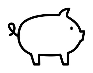 Pig, animal icon illustration on transparent background