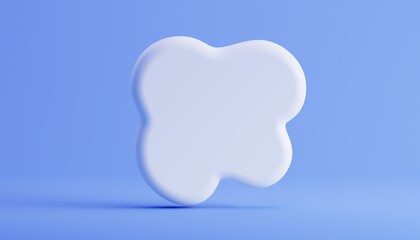 Speech bubbles on blue background. 3D shape chat bubble.
