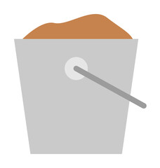 Bucket, soil icon illustration on transparent background