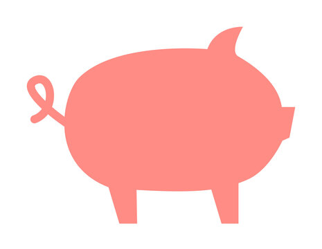 Pig, animal icon illustration on transparent background