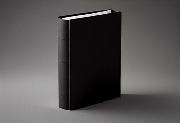 black blank book on white background, for your book mockup purposes, 3d rendering. Generative AI