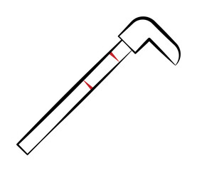 Firefighter, crowbar two color on white background icon illustration on transparent background