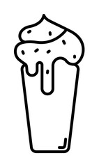 ice cream icon illustration on transparent background