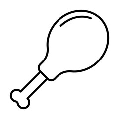 Chicken's leg icon illustration on transparent background