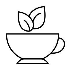 green tea icon illustration on transparent background