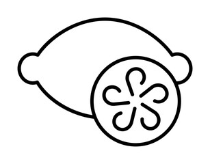 lemon icon illustration on transparent background