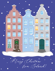 Tenement Houses in Gdańsk on postcard © malinowap