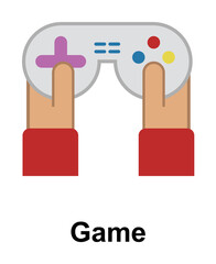 game, joystick, friendship color icon illustration on transparent background