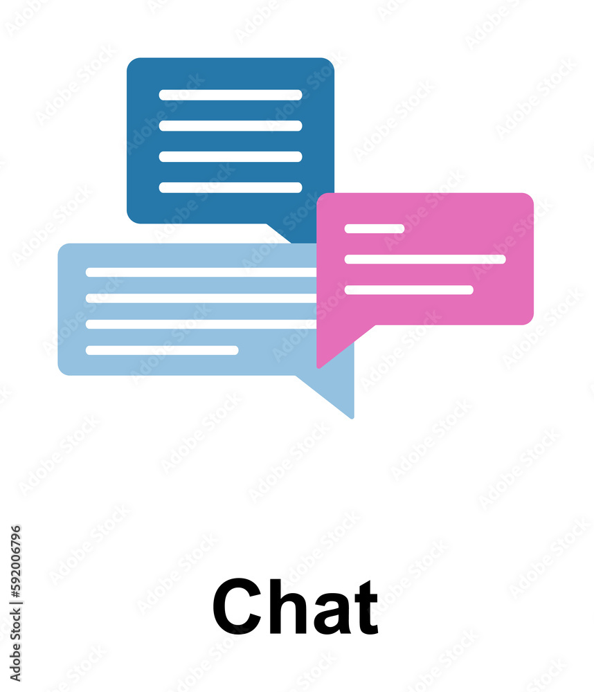 Sticker conversation, colors color icon illustration on transparent background