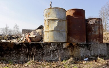 different garbage near the village