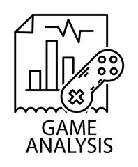 game analysis outline icon illustration on transparent background
