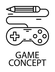 game concept outline icon illustration on transparent background
