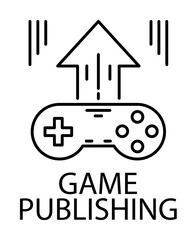 game publishing outline icon illustration on transparent background