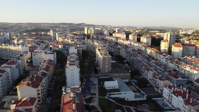 Sights of Benfica, Lisbon, Portugal - city ​​and buildings view