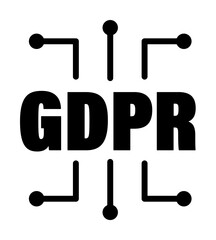 data, GDPR icon illustration on transparent background