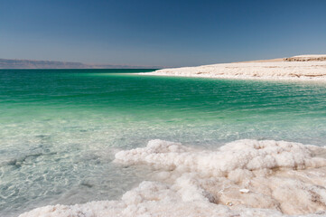 beautiful salt formations at Dead Sea, Jordan