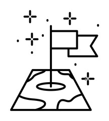 Flag, map icon illustration on transparent background