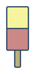 ice cream on stick colored dusk style icon illustration on transparent background