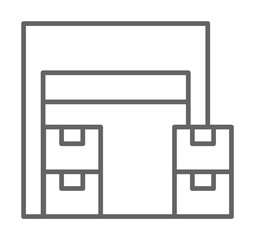 Industry flat, distribution, factory, goods, storage store warehouse on white background icon illustration on transparent background