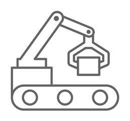 Industry flat, arm, automation, industrial, machine robot technology on white background icon illustration on transparent background