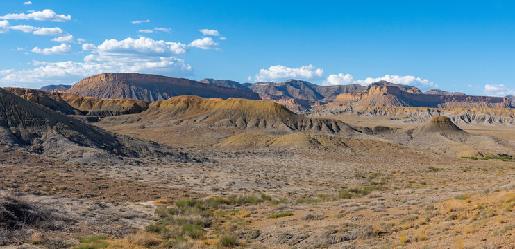 Erosion exposed in an interesting geological landscape near Thompson Springs, Utah, USA; Thompson, Utah, United States of America