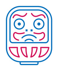 Japan, daruma icon illustration on transparent background