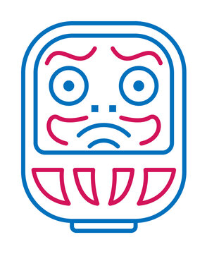 Japan, daruma icon illustration on transparent background