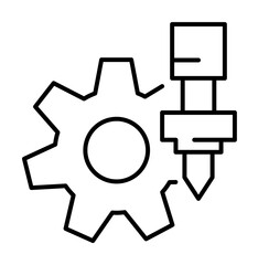 Milling icon illustration on transparent background