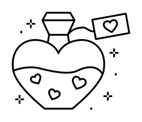 Perfume, heart icon illustration on transparent background